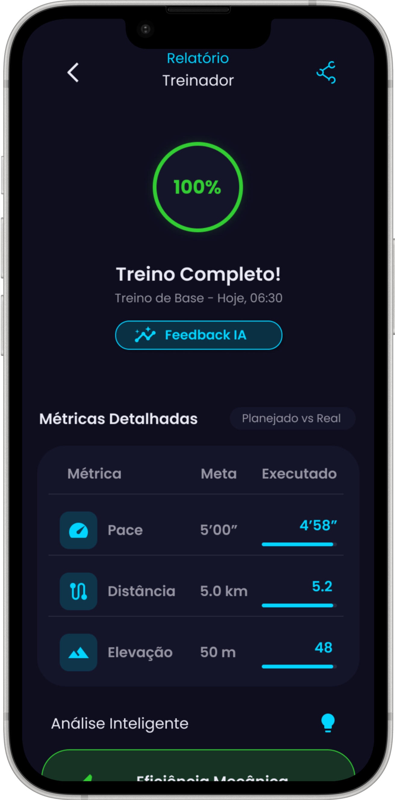 Feedback pós-treino com IA