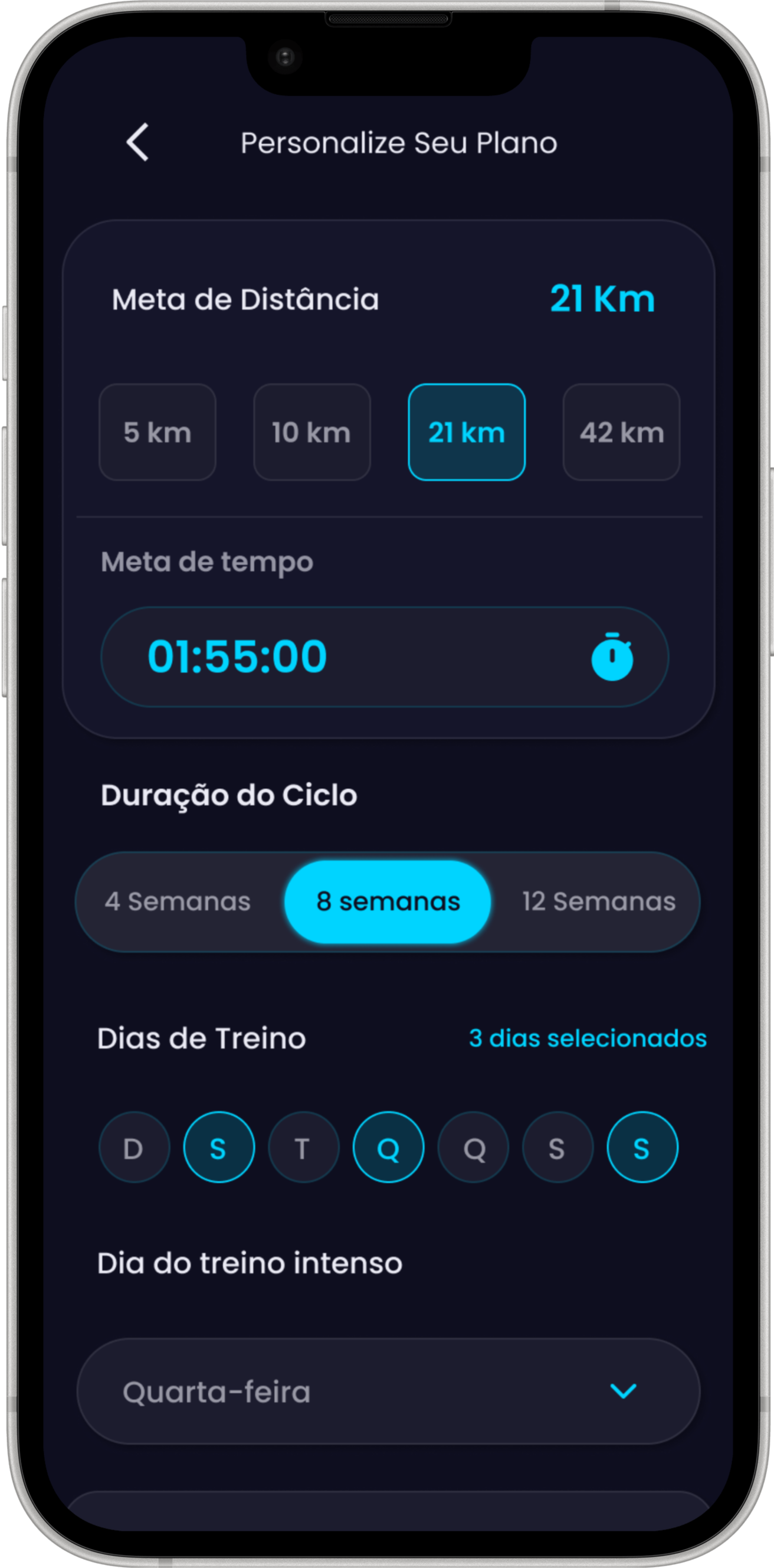 RunEasy - Personalizar Plano